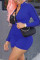 Blue Fashion Sexy Solid zipper Long Sleeve O Neck Jumpsuits