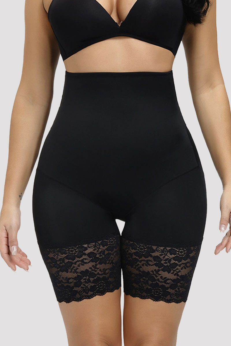 Black Fashion Sexy Solid Hip Lifting And Belly Shaping Safety Pants Accessories Knowfashionstyle