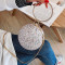 White Fashion Patchwork Round Crossbody Bag