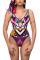 Blue Sexy Hollowed-out One-piece Swimwears