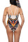 Blue Sexy Hollowed-out One-piece Swimwears