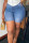 Medium Blue Fashion Casual Solid Basic High Waist Straight Jeans