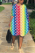 Stars Fashion Rainbow Striped Sexy Multicolor Dress