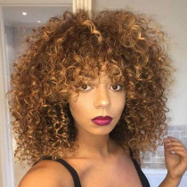 Brown Fashion Hign-temperature Resistance Curly Hair Wigs