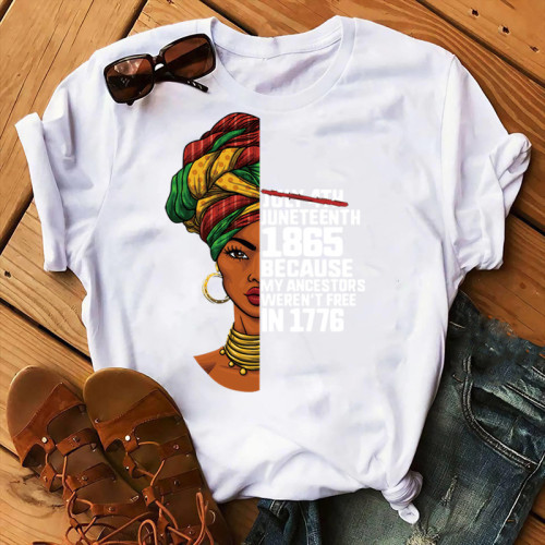 White Fashion Casual Print Basic O Neck Tops