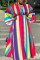 Multicolor Fashion Striped Loose Plus Size Dress