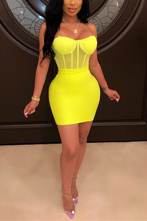 Yellow Sexy Sling Mesh Two-piece
