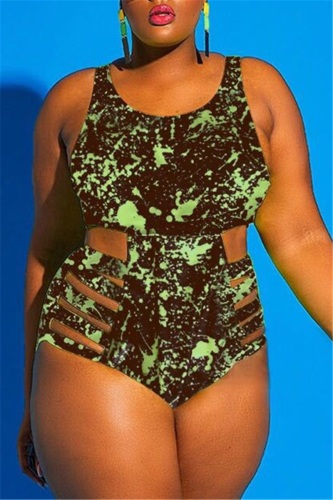 GreenInkDot Fashion Sexy Plus Size One Piece Swimsuit