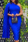 Blue Fashion Sexy Solid Split Joint Oblique Collar Pencil Dresses