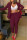 Burgundy Fashion Casual Solid Cardigan Pants Turn-back Collar Long Sleeve Two Pieces