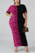Black Fashion Casual Leopard Short Sleeve Dress