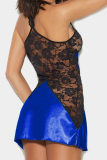 Royal Blue Fashion Sexy Patchwork Solid See-through Lingerie