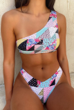 Multi-color Sexy Print Patchwork Swimwears