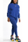 Blue Polyester Lightly cooked Solid Two Piece Suits pencil Long Sleeve  Two-piece Pants Set