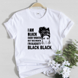 Black Fashion Casual Print Basic O Neck Tops