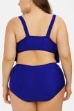 Blue Sexy Fashion Plus Size Swimsuit Set