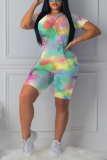 Green Fashion Casual Printed Sports Two-piece Set