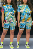 Multicolor Fashion Casual Printed Sports Two-piece Set