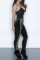 Army Green Fashion Sexy Solid Hollowed Out Regular Mid Waist Trousers