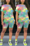 Pink Fashion Casual Printed Sports Two-piece Set