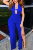 Blue Sexy Fashion Sleeveless Backless Jumpsuit