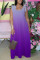 Purple Fashion Casual Printed Suspender Dress