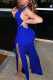 Blue Sexy Fashion Sleeveless Backless Jumpsuit