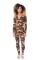 Orange Sexy Fashion Button Print Camouflage Patchwork Polyester Long Sleeve V Neck 