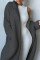 Grey Fashion Casual Turndown Collar Long Sleeve Solid Color Coat