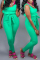 Green Fashion Casual Solid Basic O Neck Sleeveless Two Pieces