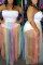 White Spandex Fashion adult Sexy Wrapped chest Patchwork Two Piece Suits Mesh Print Tie Dye Draped Stitchi