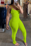Light Green Sexy Fashion Patchwork Solid Sleeveless Slip 