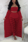 Red Sexy Hollow-out Three-piece Pants Set