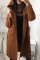 Brown Trendy Long Sleeves Lace-up Trench Coats