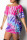 purple Fashion Sexy Patchwork Print bandage One word collar Hip skirt Dresses