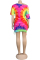 Green Fashion Sexy Patchwork Print bandage One word collar Hip skirt Dresses
