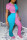 Light Blue Fashion adult Celebrities Patchwork Two Piece Suits Split Solid contrast color Draped Boot