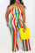 Colour Sexy Striped Patchwork Halter Straight Jumpsuits