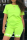 Fluorescent Green Casual Print Patchwork O Neck Short Sleeve Two Pieces