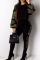 Camouflage Fashion Sexy Print Patchwork O Neck Long Sleeve Two Pieces