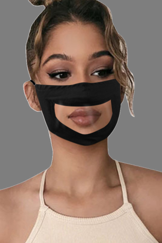 Black Casual Street Print Mask