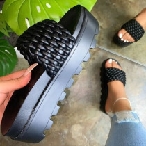 Black Fashion Street Patchwork Opend Out Door Shoes