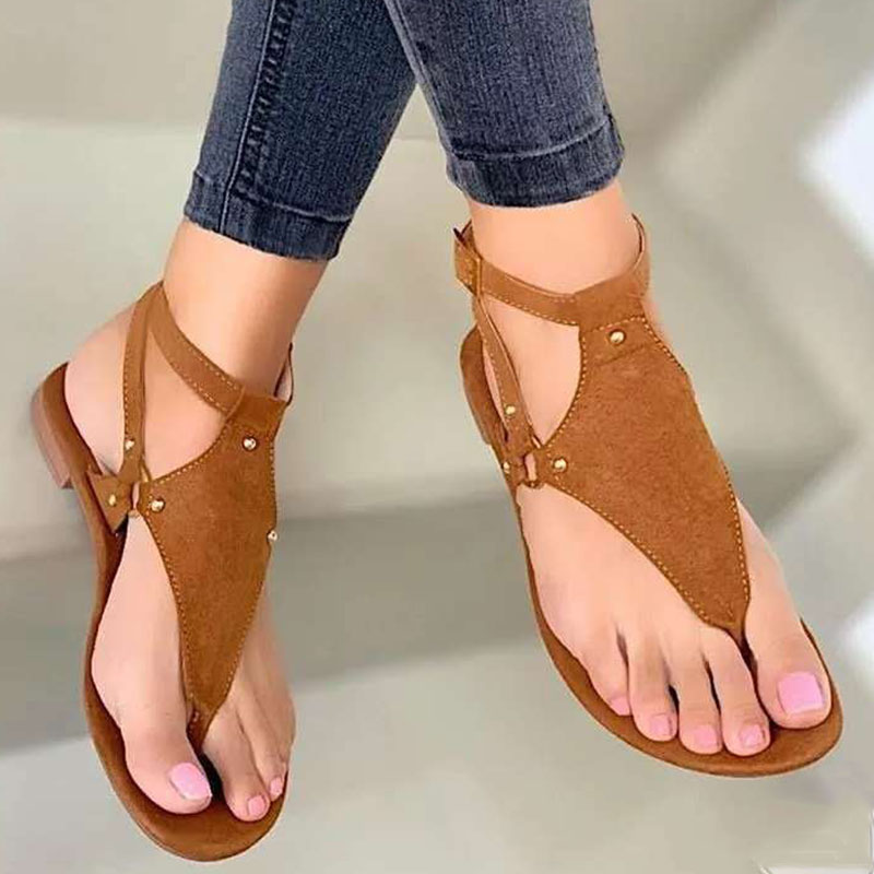 

Brown Casual Hollowed Out Round Out Door Shoes