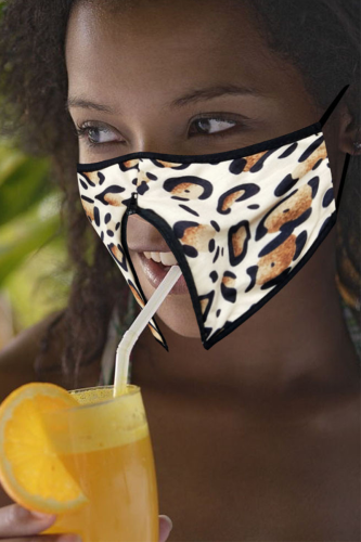 Leopard Print Casual Street Patchwork Leopard Mask