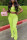 Fluorescent green Sexy Fashion Trousers Sports Two-piece Set