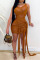 Black Sexy Solid See-through O Neck Irregular Dress Dresses