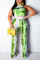 Green Sexy Printed Jumpsuits