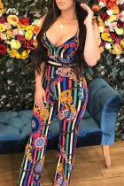 Color Casual Printed One-piece Jumpsuit