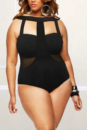 Black Fashion Sexy Print Plus Size Bikini