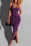 Gold Sexy Spaghetti Strap Sleeveless Slip Pencil Dress Ankle-Length backless Embroidery Patchwo